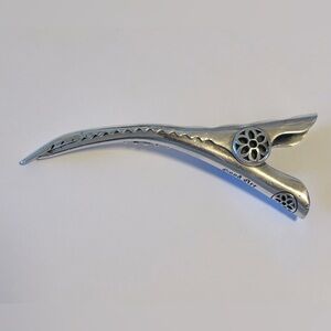 Auth Good Art Hlywood Sterling Silver 925 BIG Alligator Hair Clip 4.75” *RARE*